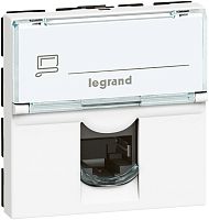 Розетка компьютерная FTP Legrand Mosaic для кабель-канала Metra 1-м. 2 мод. RJ45 5e белый картинка
